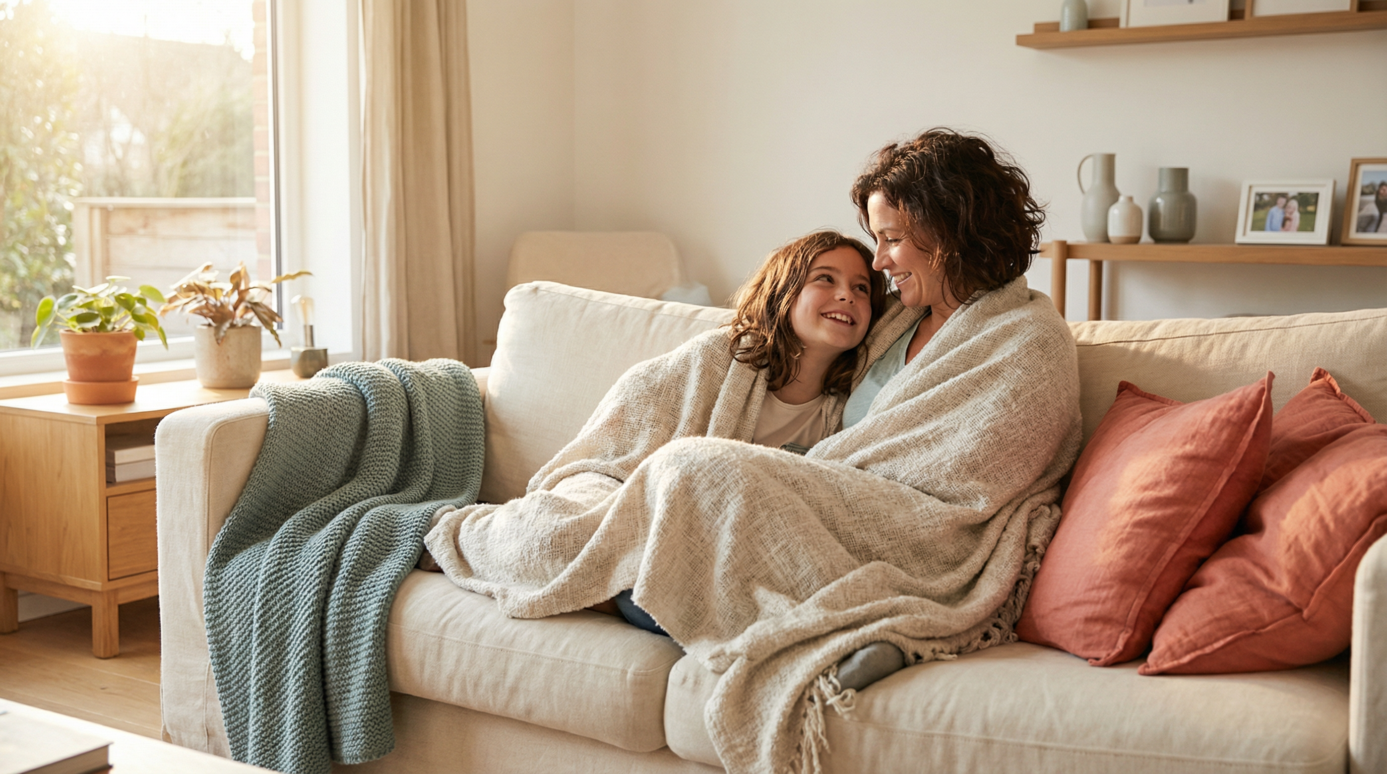 Mother and daughter connecting